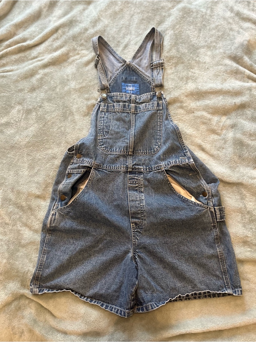 Classic Denim Short Overalls - Blue